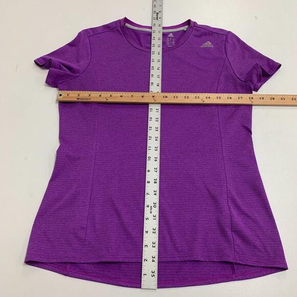 Adidas Climalite Tee Shirt Womens M Purple Crew Neck Performance Short Sleeve - Picture 6 of 9
